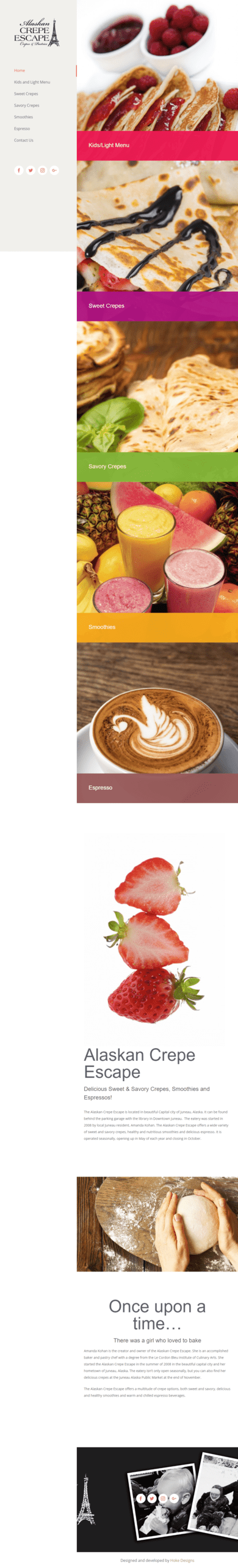 Fresh strawberries and colorful drinks at Hoke Designs.