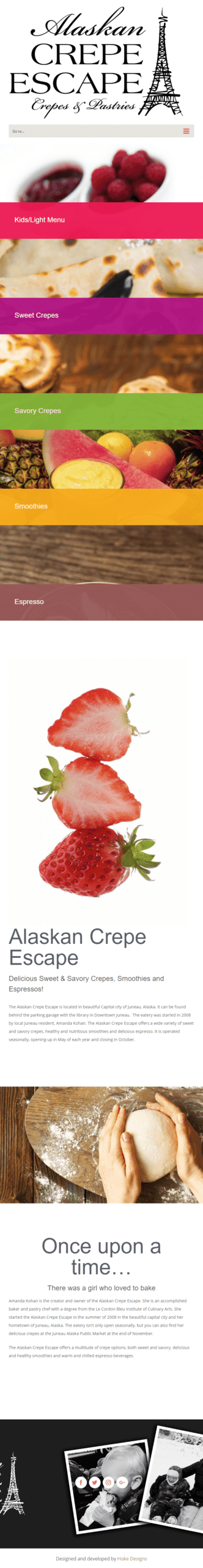 Fresh berries and crepes for breakfast.