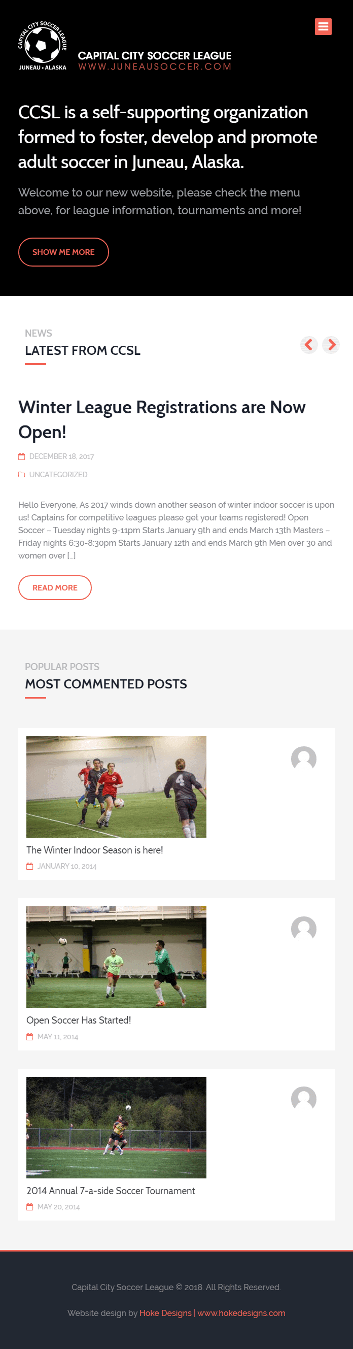 Vibrant youth indoor soccer league in Juneau, Alaska.