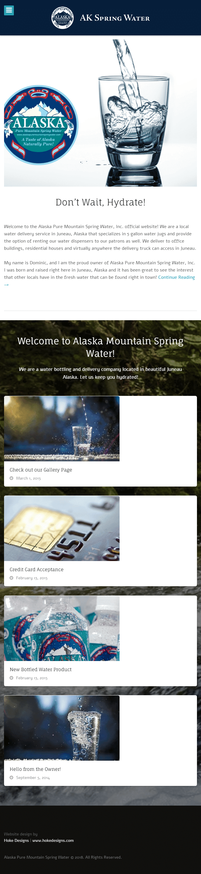 Alaska spring water glass being poured.