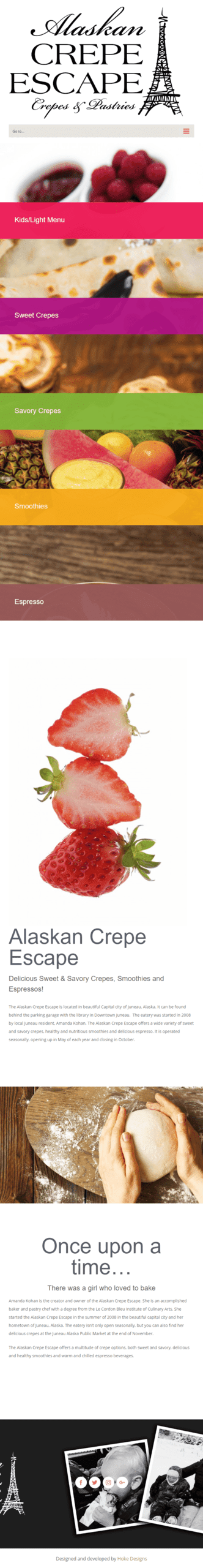 Fresh berries and crepes for breakfast.